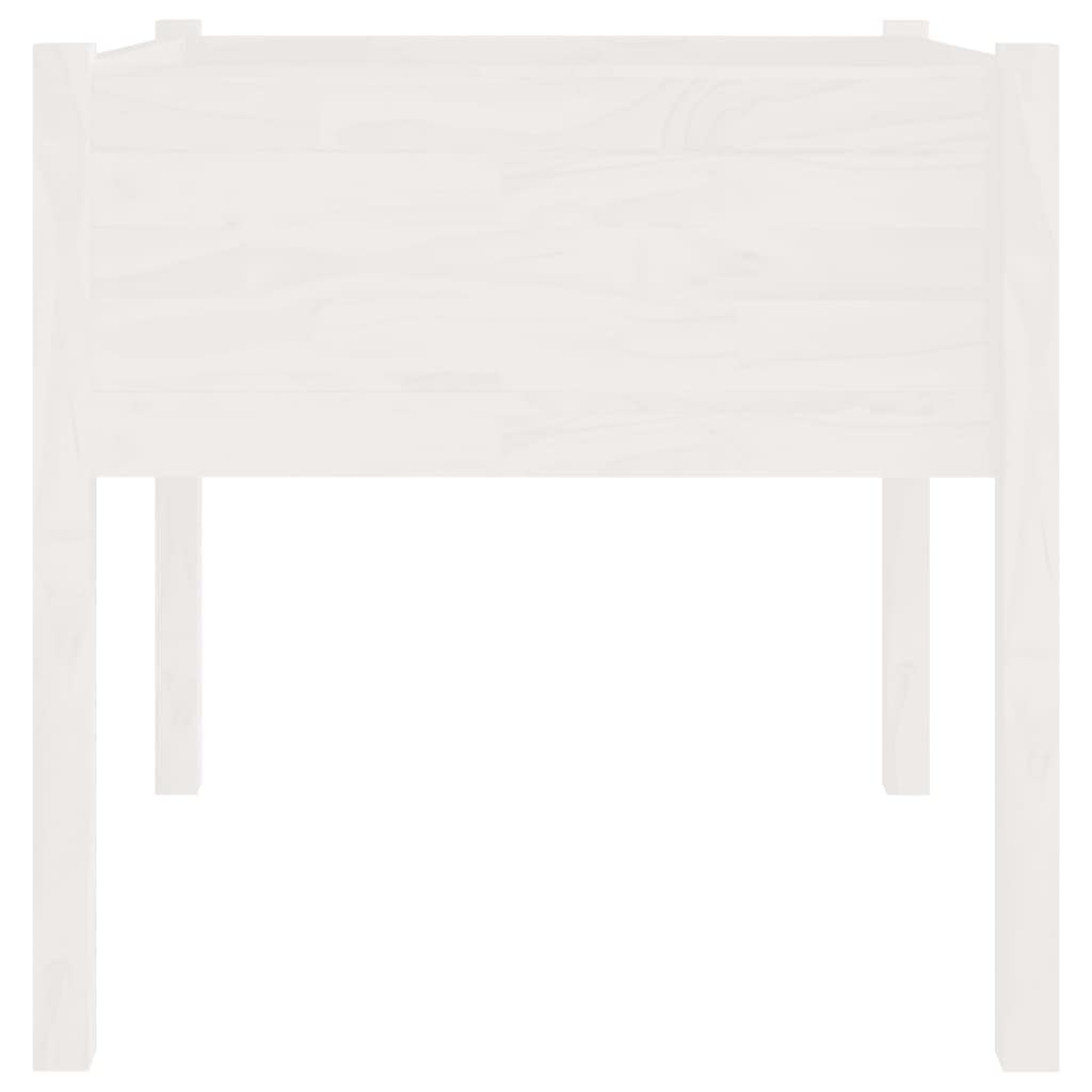 Pot de fleurs blanc 70 x 70 x 70 cm en pin massif pour jardin, fleurs, herbes, cactus, orchidée, bonsaï, support en osier pour intérieur et extérieur, balcon, cour, terrasse
