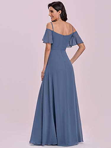 Image of Ever-Pretty Women's Formal Dresses Off Shoulder Short Sleeve Split A-Line Floor Length Bridesmaid Dresses 0237