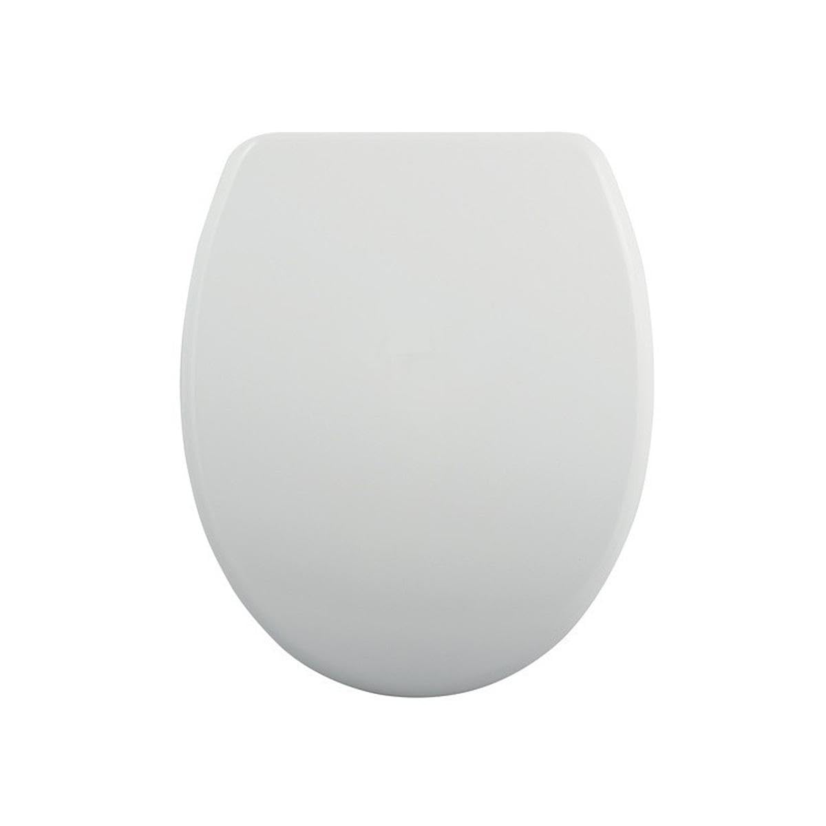 spirella Premium Oval Toilet Lid with Quick Release Function and Soft Close Mechanism Antibacterial Toilet Seat Made of Duroplast and Stainless Steel Removable White
