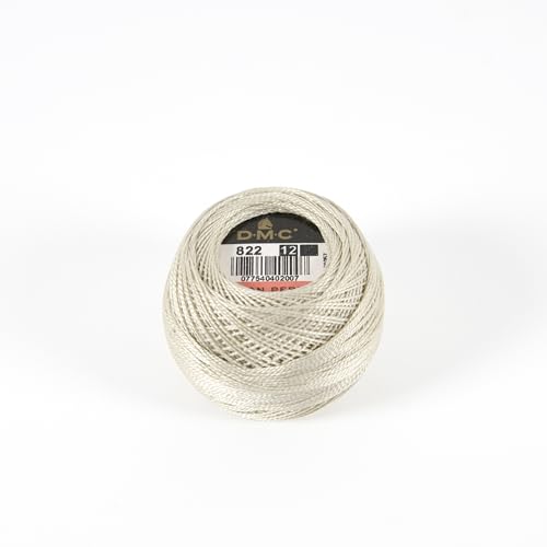 DMC コットンパール 刺繍糸 12番糸 長さ120ｍ 10玉入 #822 ホワイト系 DMC116-12B
