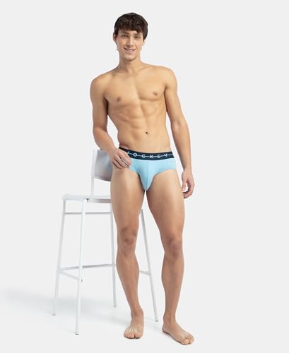 Image of Jockey NY15 Men Super Combed Cotton Elastane Stretch Solid Brief with Ultrasoft Waistband