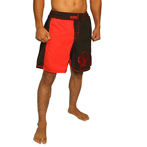 Image of USI UNIVERSAL THE UNBEATABLE Men MMA Shorts(Red /Black, X-Large)