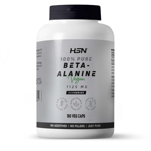 HSN Beta Alanina 4500mg por dosis diaria | 180 Cápsulas Vegetales | Pura Beta-Alanina Sin Aditivos ni Rellenos | Alta Concentración por cada cápsula | No-GMO, Vegano, Sin Gluten
