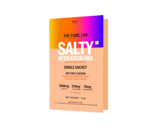 Image of The Func. Lab Salty Hydration Mix | Single Sachet(Any one flavour) | Instant Hydration Powder with Sodium, Potassium, Magnesium | Sugar-Free, No Preservatives | Instant Energy, Performance & Recovery Drink