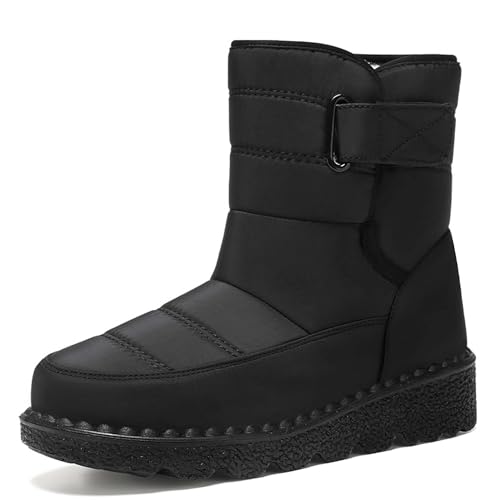 Winter Men's Waterproof Snow Boots Women's Fur Lining Warm Ankle Boots Lightweight Anti-slip Walking Cotton Shoes Shoes Coldproof High Top Sneakers