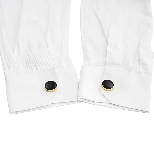 Image of Mens Button Covers Tuxedo Shirt Cufflinks Alternative | Fake cufflinks and alternative fashion jewelry accessories for mens formal business dress shirts suits and groomsmen