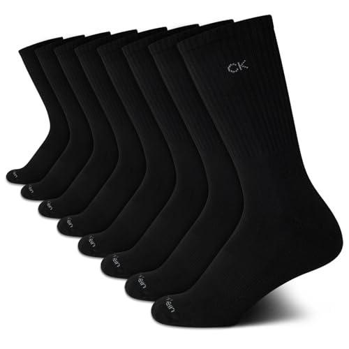 Image of Calvin Klein Womens Crew Socks - 8 Pack Soft Cushioned Athletic Crew Socks for Women for Running and Workout
