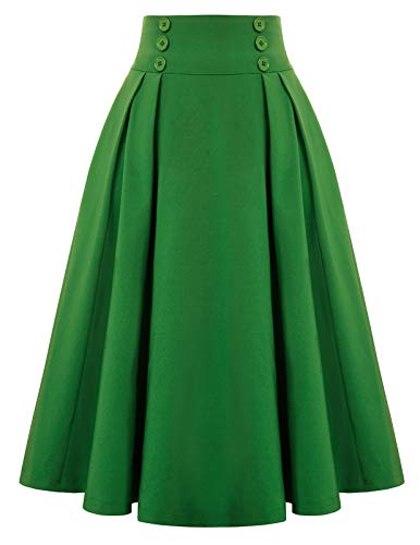 Belle Poque 50s Retro Vintage Rockabilly Rock Damen Knielang Festliche Röcke BP2150-2 S