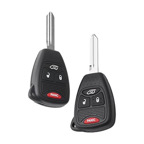 XINXUSONG 2Pcs Car Key Fob Keyless Flip Entry Remote OHT692427AA 4-btn Compatible with Aspen Sebring Avenger Charger Durango Magnum Ram Commander Compass Grand Cherokee OHT692713AA Wrangler