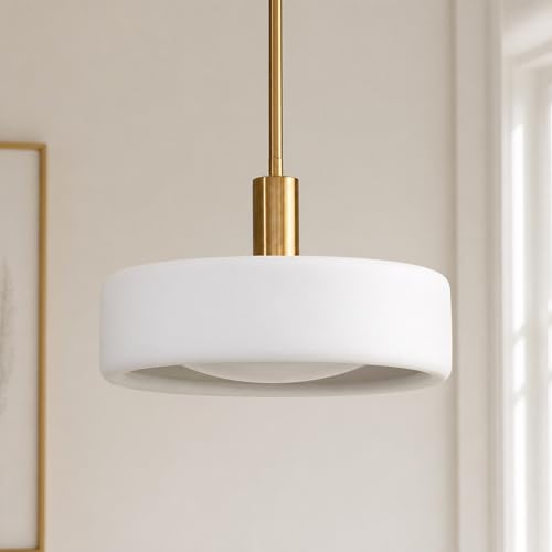 CKENSU Modern Ceramic Pendant Light - Large White Porcelain Pendant Light Fixture for Kitchen...