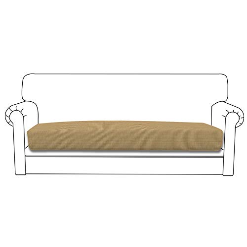 Image of Easy-Going Stretch Cushion Cover Sofa Cushion Furniture Protector Sofa Seat Sofa slipcover Sofa Cover Soft Flexibility with Elastic Bottom(Sofa Cushion,Golden) | Sofa Cushion Furniture Protector Sofa Seat sofa slipcover Washable sofa cover soft with Elastic Bottom Golden