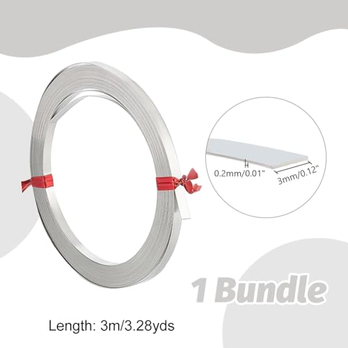 UNICRAFTALE 9.84 Feet Platinum Bendable Copper Craft Wire 3mm Wide Copper Craft Wire Bezel Sculpting Wire Bendable Armature Copper Craft Wire Soft Metal Wire Jewelry Wire for Jewelry Craft Making - Image 3