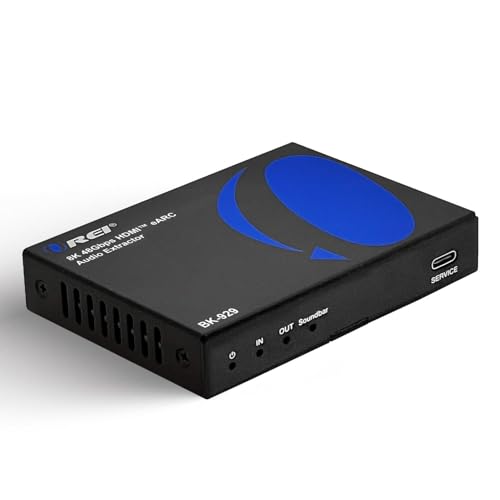OREI eARC 8K Audio Extractor, Extract Dolby Atmos Convert Sound bar 4K @ 120hz 18G HDMI 2.0 ARC Support HDCP 2.2 Perfect for 8K Monitors, HDR, Dolby Vision, HDR10 Support Sonos Bose (BK-929)