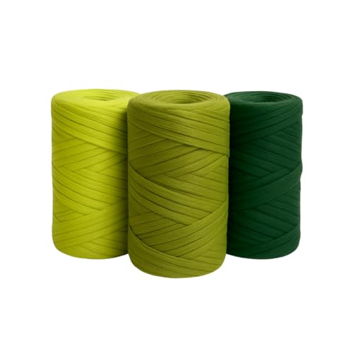 SYMEON Kit 3 Fio De Malha Ecológico 85% Algodão Espessura Média Crochê Tricô Artesanato 1,5kg 240m (Tons de Verde)