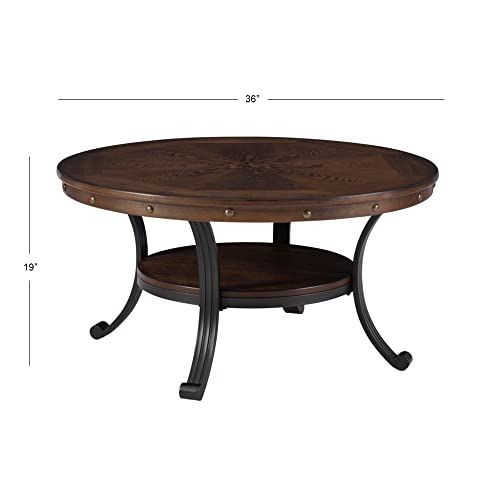 Powell Furniture Franklin Cocktail Table, Small, Multicolor,Brown/Black #TOP1