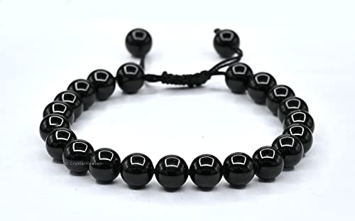 Natural Healing Crystal Bracelet for Women Men - AAA Grade Original Healing Gemstone Adjustable Bracelet for Yoga Reiki Meditation Feng Shui, M, Stone, Agate