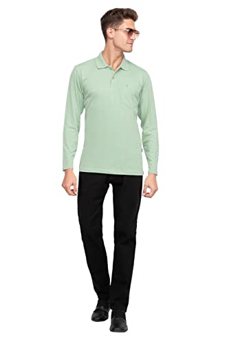 Image of Polo Full Sleeve t Shirt for Men Cotton with Pocket and Collar - Regular Fit Tshirt
