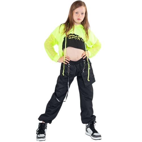 Sweat à capuche manches maille et pantalon cargo de danse ado