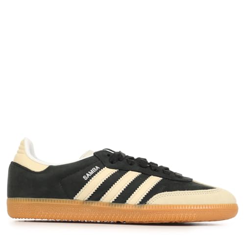 adidas Samba OG Women's Shoes, Core Black/Wonder White/Silver Metallic, Size 8.5