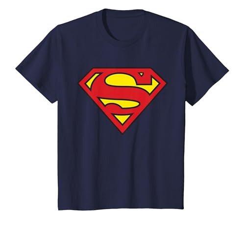 Logo Superman Classique de DC Kids T-Shirt, Enfant, Bleu Marine, 8 Ans