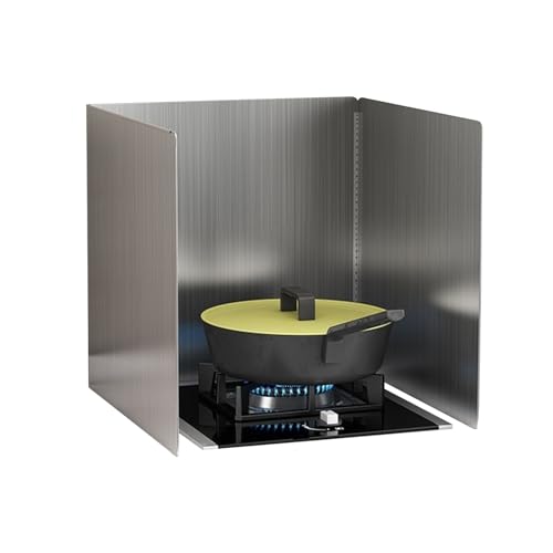 Paraschizzi in Acciaio Inox - Schermo Antiaderente Pieghevole a Due Lati per padelle e fornelli, Pannello Isolante Resistente al Calore (45x40 cm) - Strumento Perfetto per Cucinare in Cucina