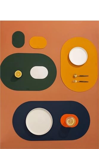 Sets de table en similicuir bleu ciel S x2 pour protéger et décorer la table - 3