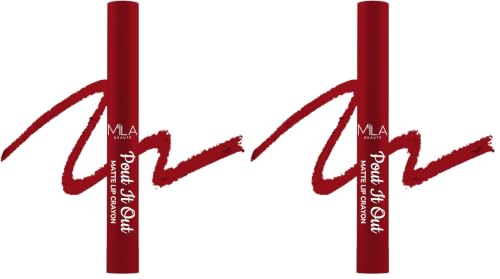 Image of Mila Beaute Pout It Out Matte Lip Crayon | Highly Pigmented & Enriched With Jojoba Oil | Soft Matte Finish | Creamy & Light Weight Texture | Smooth Glide Application | Shade - (Maleficent 1.25g)