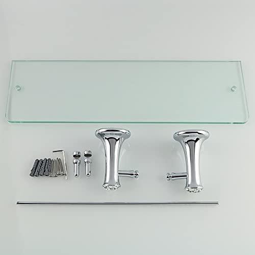 Fvrtft Floating Shelves Shower Caddy Bathroom Shelf, 40Cm Bathroom Glass Shelf, Bath Shower Glass Holder, Stainless Steel Storage Rack, Wall Mount Shelf Bathroom Shelves Accessories #TOP5