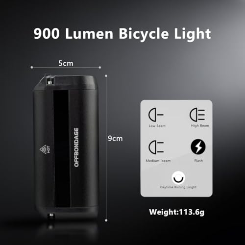 Image of Bike Light Bar for Ebike, Super Bright Front Light Rechargeable Battery, IPX5 Waterproof, 5 Modes Bicycle Headlight for Mountain Bike, Night Riding, Cycling