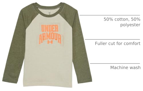 Image of Under Armour Boys' Long Sleeve Logo Graphic T-Shirt, Lightweight & Breathable, Relaxed Fit