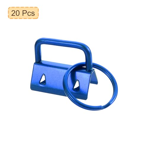 uxcell 20Pcs 25mm/ 1-inch Key Fob Hardware with Keychain Ring for Bag Webbing Wristlets Lanyards, Blue - Image 3