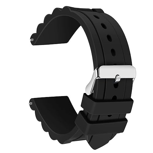 Truvic MenS Black Silicone Rubber Watch Straps Bands Waterproof For Fossil Watch Replacement (B0CSK7YDXT) Amazon Price History, Amazon Price Tracker