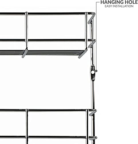Image of andrew james 1 /2 /3 /4 /5 Spice Rack Organiser - No Assembly Needed | Chrome Hanging Spice Shelf for Inside Cupboard Door or Wall Mounted | Kitchen Organiser (2 Tier)