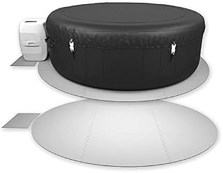 Interlocking Round Hot Tub Floor Protector, EXTRA THICK 10 Piece Protective Pad Set for Spa and Pump