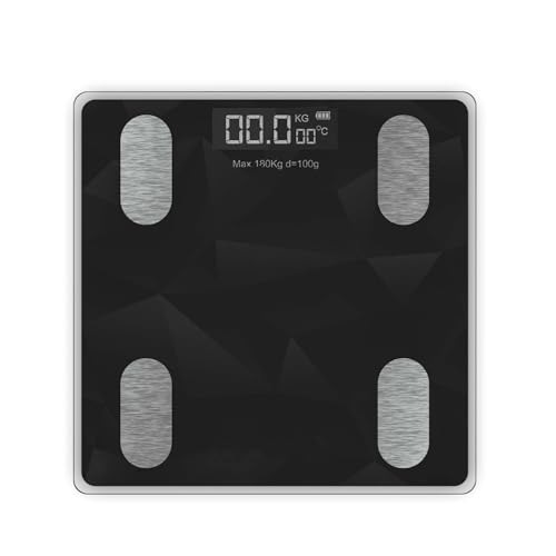 Image of The Cube Club Weight Machine Smart Sync Body Fat Analyzer Multi-User Profiles 12 Health Metrics BMI Weighing Scale with LED & Glass Top (POLYGON, 180kg Max, 2.5 Year Warranty)