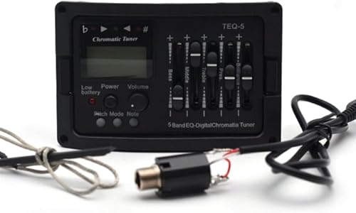 5 Band Acoustic Guitar Preamp EQ Equalizer Pickup, Acoustic Guitar Amplifier Digital Chromatia Tuner (02)