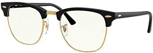 Ray-Ban RB3016 Sunglasses Bundle: RB 3016 CLUBMASTER 901/BF Black and Eyewear Cleaning Kit