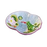 Minigift Ceramic Fruit Bowl,3D Sculpture and Hand-painted Dish for Dessert, Candy, Unique Home Decorative (Frog)