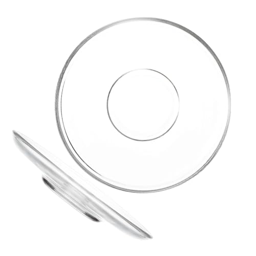 MOLUCKFU 2pcs Elegant Transparent Glass Plates for Tea Compact Round Snack Dishes for Indoor and Outdoor Use Sleek Design for Sophisticated Table Setting