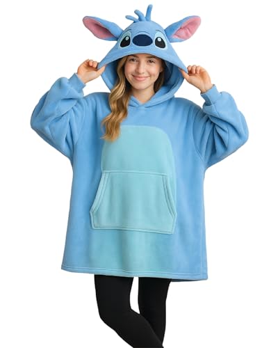 Disney Womens Oversized Hoodie Marie Lilo and Stitch Bambi Blanket Hoodies Size One Size Lilo And Stitch Blue