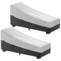 EVRBUL 2PCS Patio Chaise Lounge Covers 76"L x 32"W x 32"H Heavy Duty 420D Waterproof Outdoor Pool Lounge Chair Covers with Air Vents Fixed Straps Bottom Drawstrings