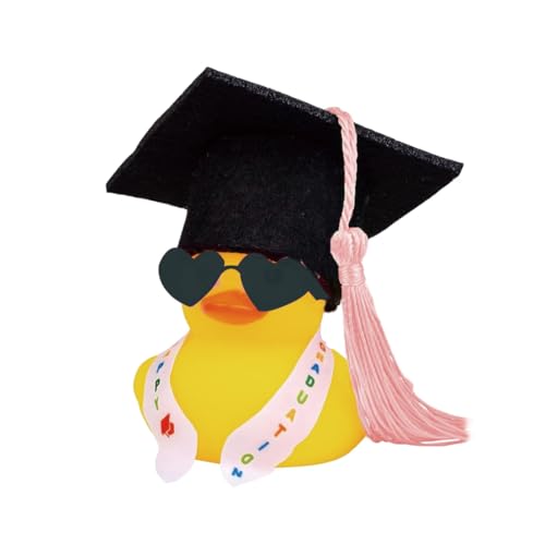 NHQZ Divertido pato académico de goma con diploma,patitos de goma,Congrats Grad Pato de Goma,regalos para graduacion,decoración del salpicadero del coche,mini pato de graduación(Gafas de sol)