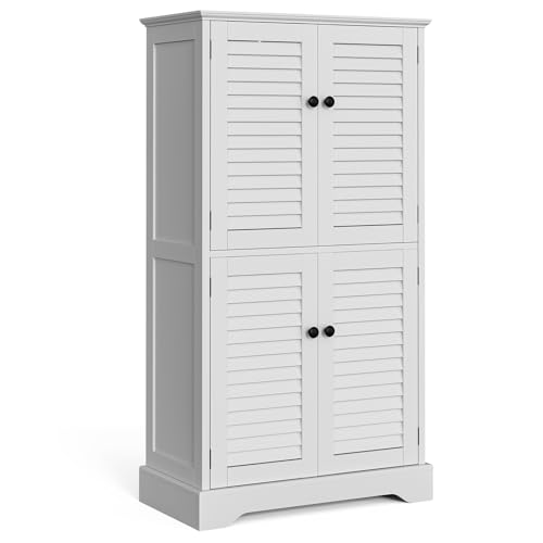 Bewyn Storage Cabinet 43" with Stable Base, Classic Louvre Doors,