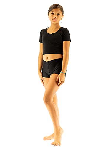 Vivian's Fashions Swimwear - Girls Swim Short (Black, X-Large)