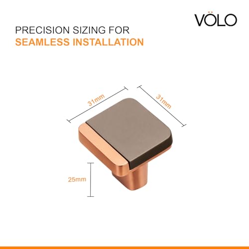Image of VOLO Rose Gold /Black Cabinet Knob /Wardrobe Door Knobs /Cupboard Drawer Pull Handle /Kitchen Drawer Knob (Rose Gold /Black)(Knob S-175, 1 Pcs)