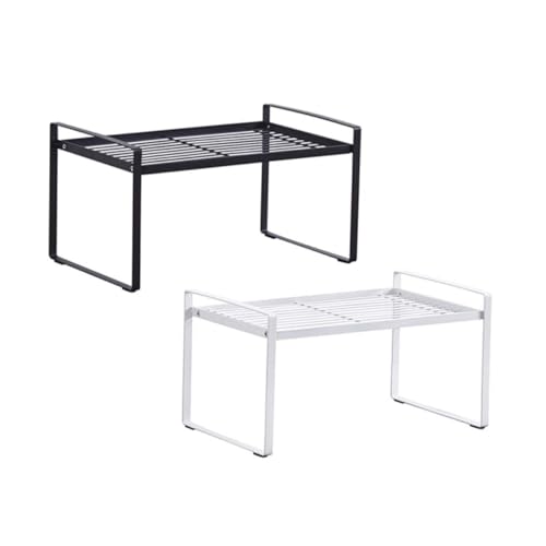 Cabilock Wrought Iron Layered Storage Rack for Pots and Seasoning Bottles User Friendly Design with Smooth Finishes for Kitchen and Restaurant Organization Black Color