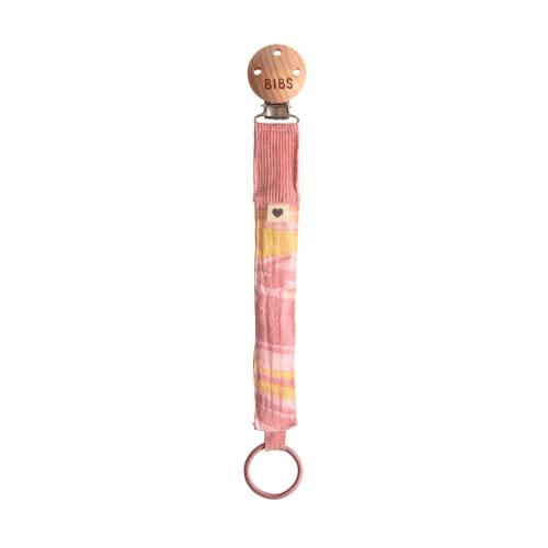 Image of BIBS Tie Dye Camo Paci Braid. Pacifier String. Organic Cotton. Danish Design, OneSize (0-36 Months), Morning Sunset