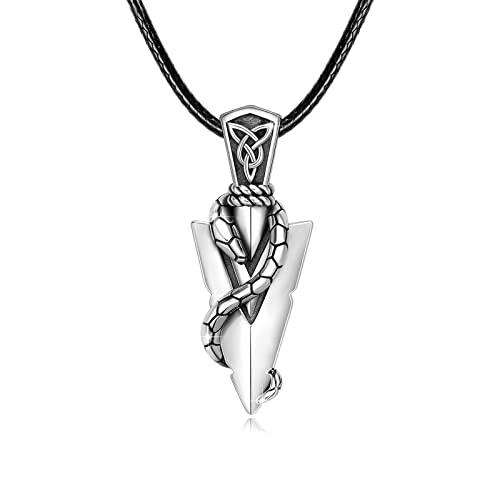 Pendentif marteau de Thor collier en argent sterling et nœud celtique viking