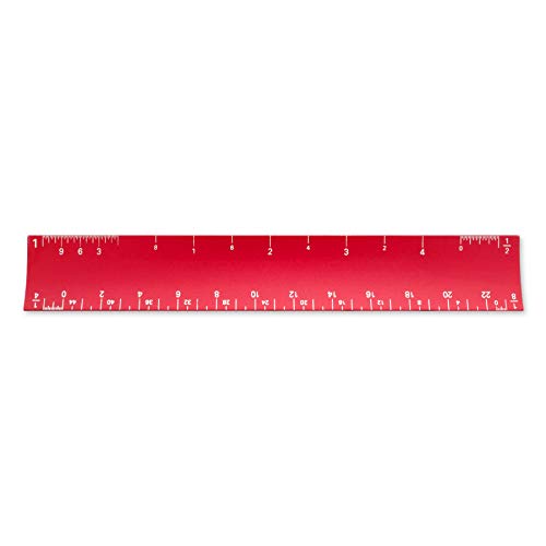 Image of Alumicolor 6-inch Aluminum Architect Hollow Scale for School, Office, Art and Drafting, 6IN, Red