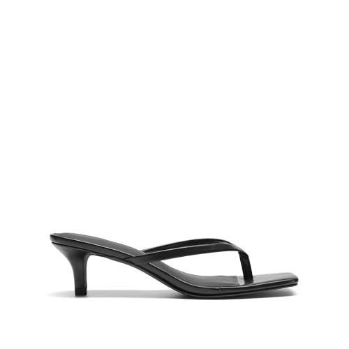 DREAM PAIRS Kitten Heels for Women Flip Flop Low Heels Square Open Toe Sandals Thong 1.96 Inch Heeled Sandals for Summer Vocation2